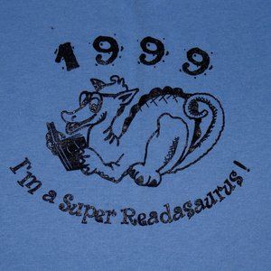 1999 I'm a Super Readasaurus Vintage 90s T-Shirt